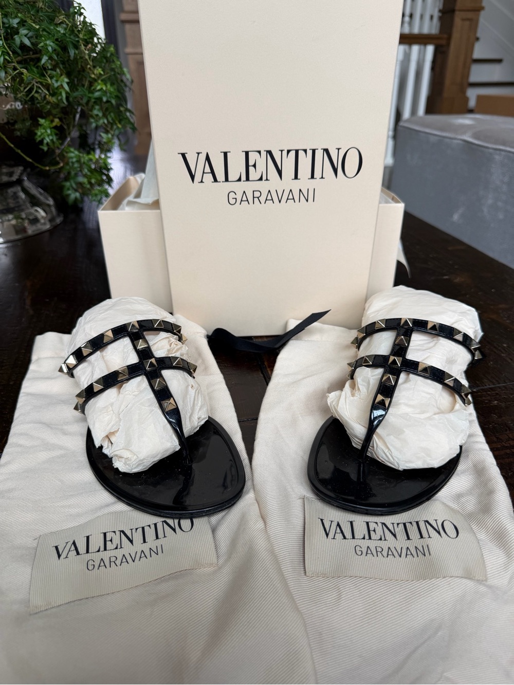 Valentino Women's studded flat sandals
